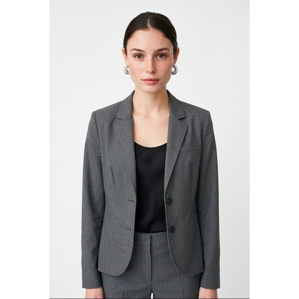 J.Crew Womens Grey Wool Blend Two Button Tailored Blazer Jacket RN 77388